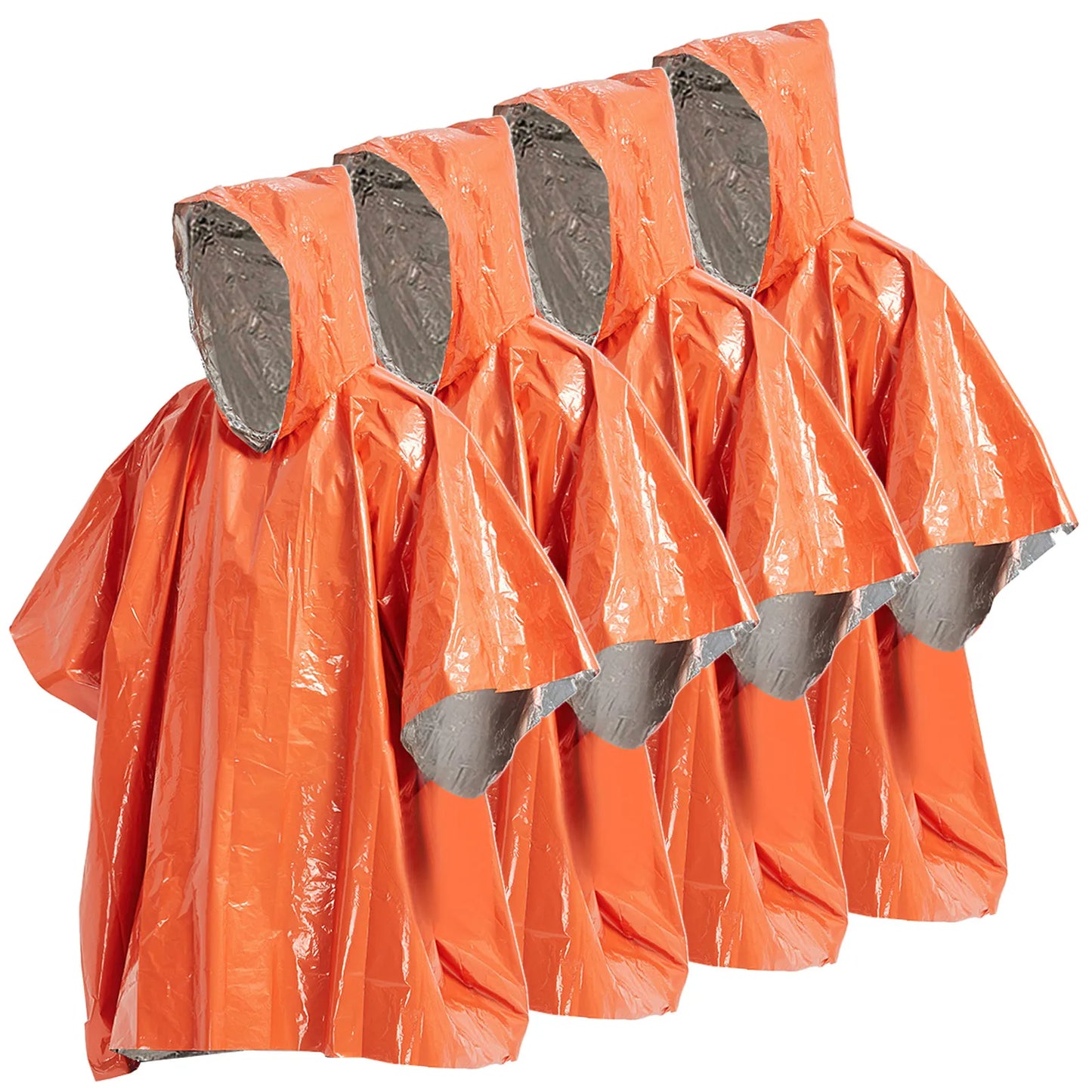 4/8pcs Emergency Thermal Rain Poncho