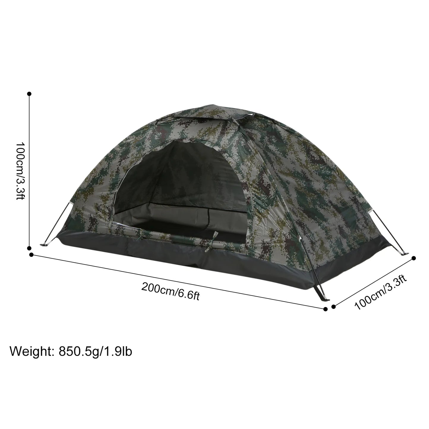 Ultralight Waterproof Camping Tent Single Layer Portable Tent Anti-UV Coating UPF 30+ for Outdoor Beach Fishing Fine Mesh Door