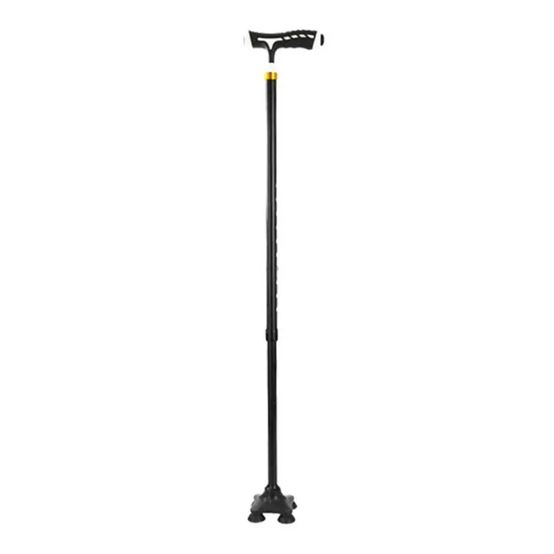 Folding Trekking Poles T-handle Hiking 5 Modes Adjustable Anti-Slip Poles Cane Elderly Walking Stick Cane Crutch with LED Light