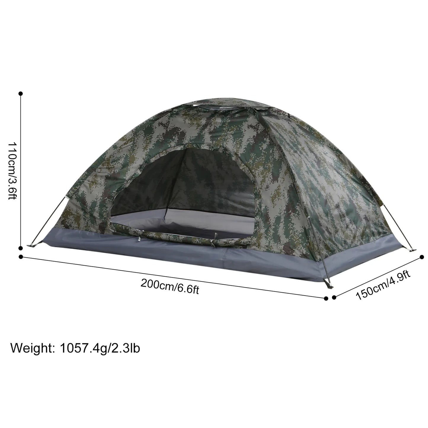 Tomshoo 1/2 Person Ultralight Camping Tent Single Layer Portable Hiking Tent Anti-UV Coating UPF 30+ for Outdoor Beach Fishing