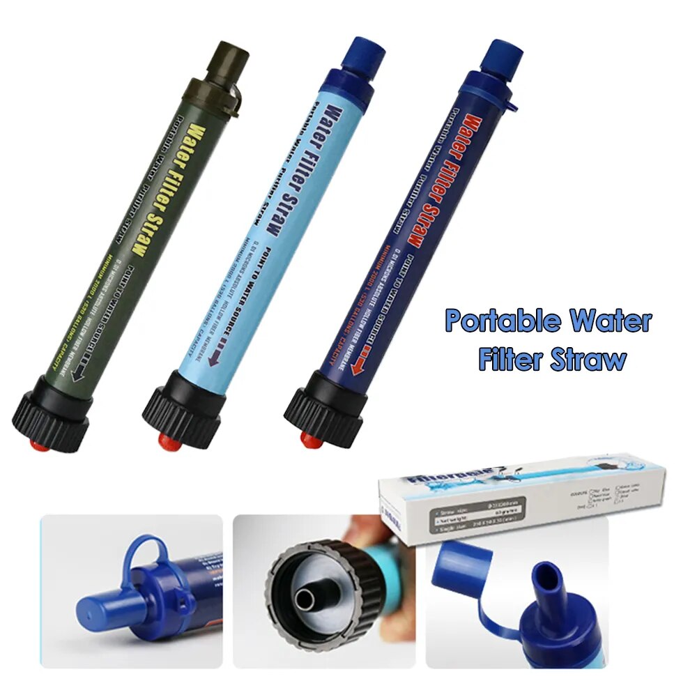 Camping Water Filter Straw Water Purifier Filtration System Bottom Thread Ultrafiltration Film Outdoor Emergency Survival Tools