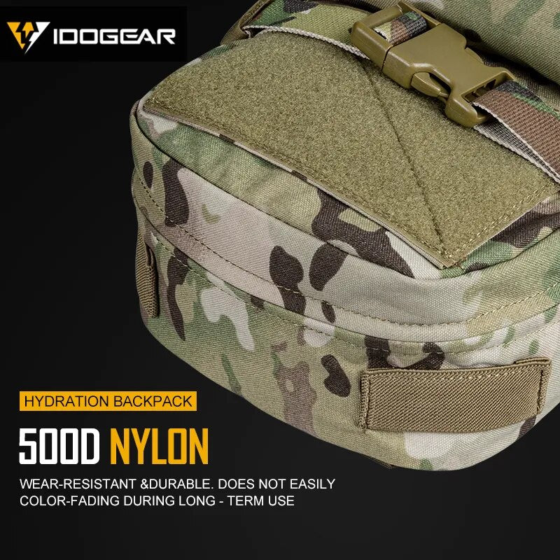 IDOGEAR Tactical Hydration Pack  Assault Molle Pouch Mini Airsoft  Outdoor Sport Water Bags 3530