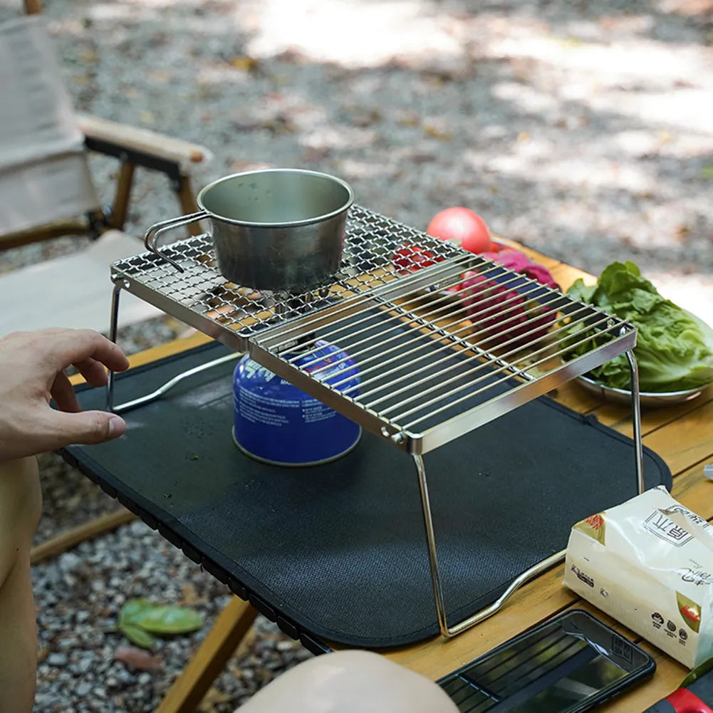 Folding Campfire Grill Stainless Steel