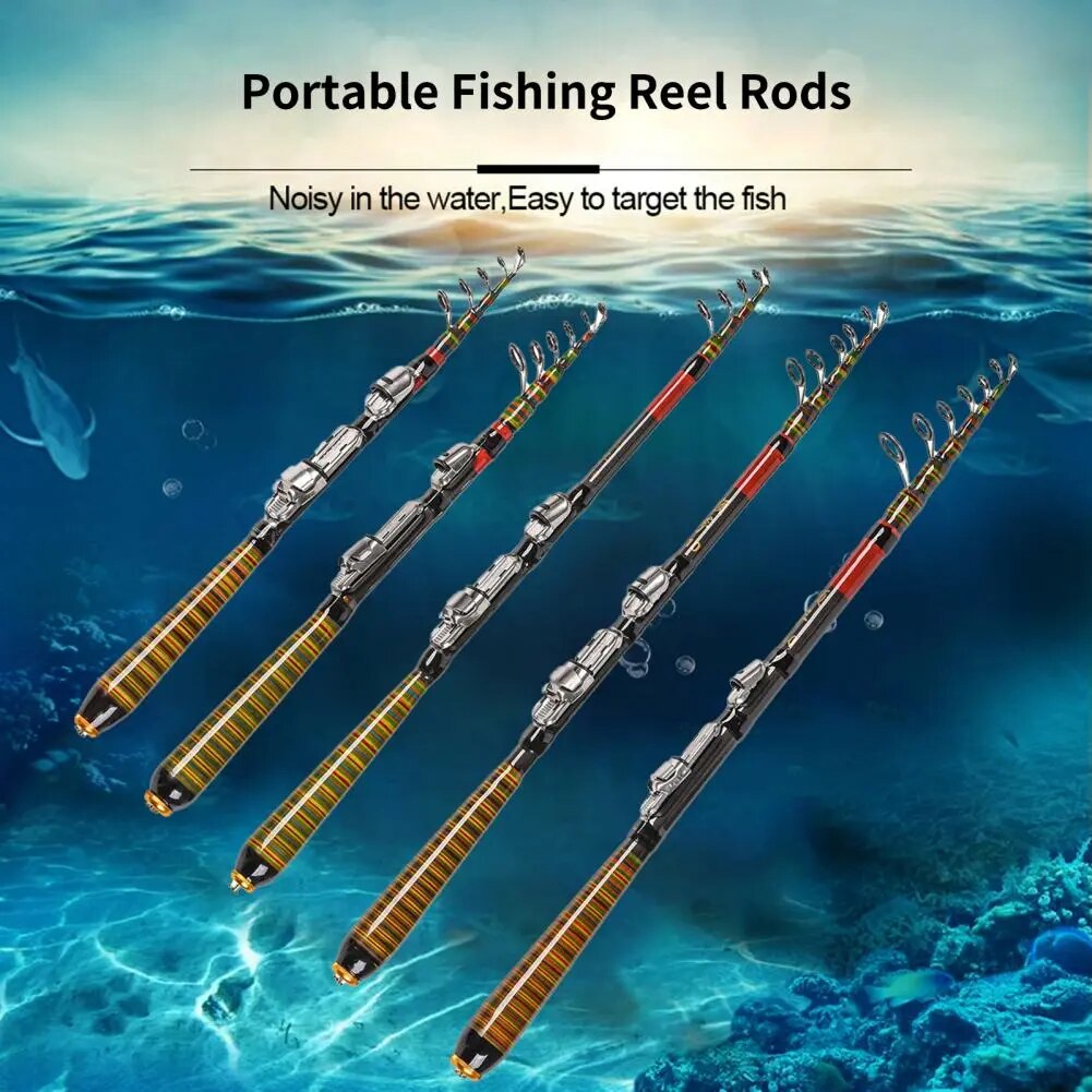 Fishing Rod Compact Ultralight Wide Application Collapsible Freshwater Saltwater Travel Fishing Pole Fishing Equipment