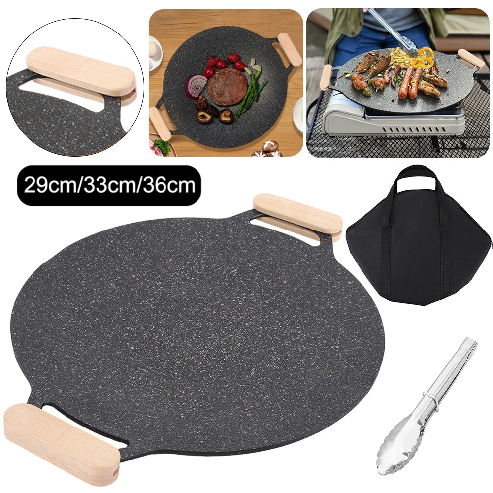 Korean Round Non-Stick Camping Barbecue Plate