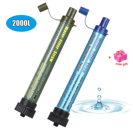 Camping Water Filter Straw Water Purifier Filtration System Bottom Thread Ultrafiltration Film Outdoor Emergency Survival Tools