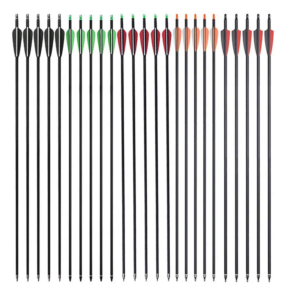 24pcs 31.5'' Mixed Carbon Arrows 7.8mm Spine