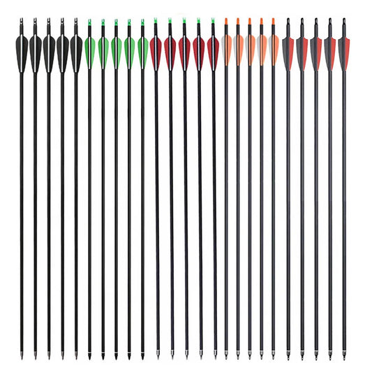 24pcs 31.5'' Mixed Carbon Arrows 7.8mm Spine