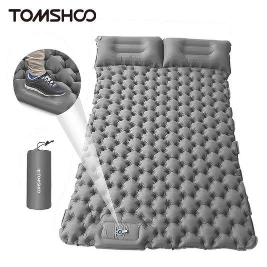 Tomshoo Air Mattress with Built in Pump 1/2 Person Camping Mat Inflatable Mattress Portable Waterproof Tourist Sleeping Pad Bed