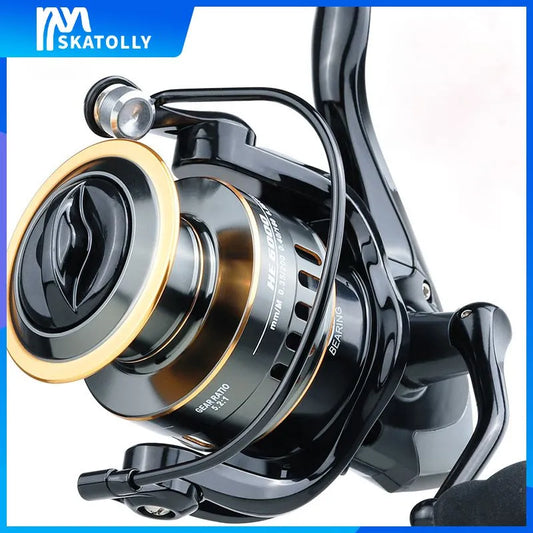 Fishing Reel HE7000 Spinning Reel Max Drag 10kg 5.2:1 High Speed Metal Spool Spinning Reel Carp Reel Fishing Accessories