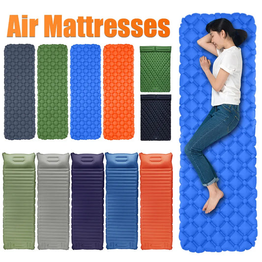 Outdoor Camping  Foldable Inflatable Mattress Extra Wide Sleeping Pad Ultralight Folding Bed Sleeping Mat Car Travel Mat Equipme