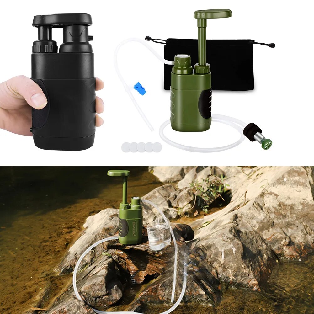 Outdoor Water Filter Filtration System Portable Camping Water Purifier Emergency Supplies Drinking Water Filtering Survival Tool