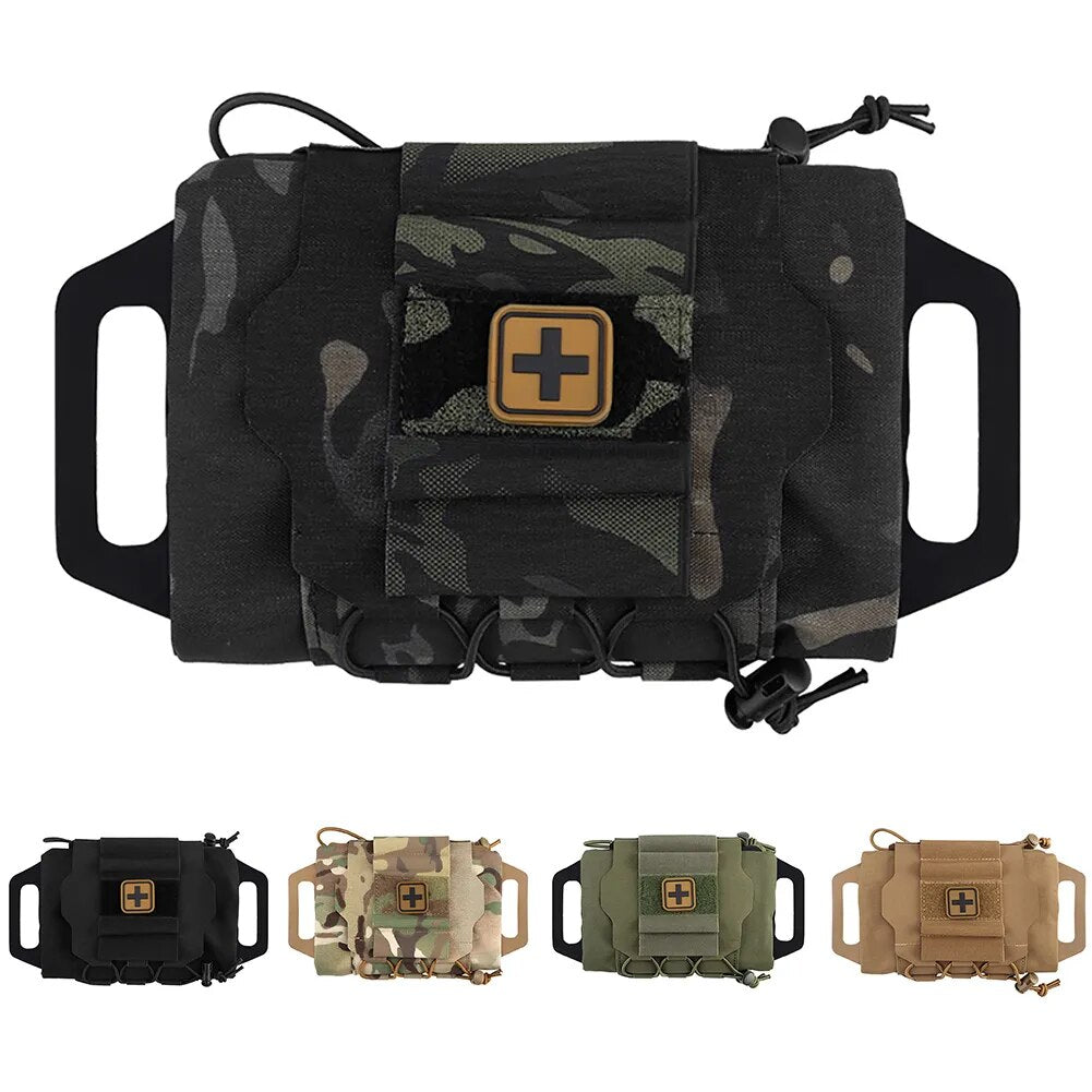 Molle Ifak Pouch Tactical First Aid Pouch Two Piece System Medical kit Bag Multi-Purpose EMT Pouch Outdoor Hiking Hunting Bag