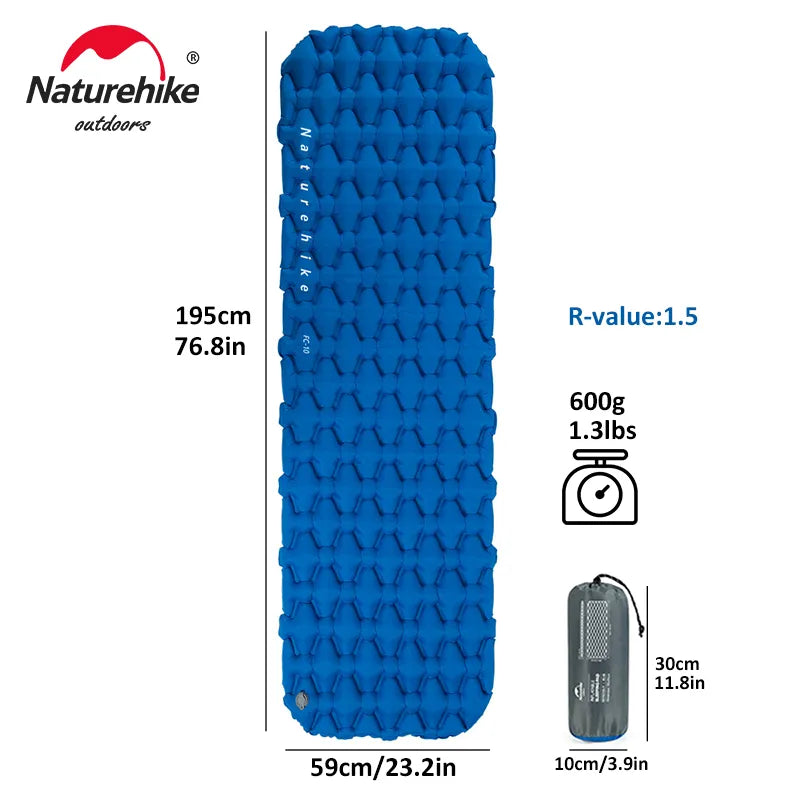 Naturehike Inflatable Mattress Camping Mattress Air Mattress Ultralight Outdoor Sleeping Pad Folding Bed Hiking Sleeping Mat