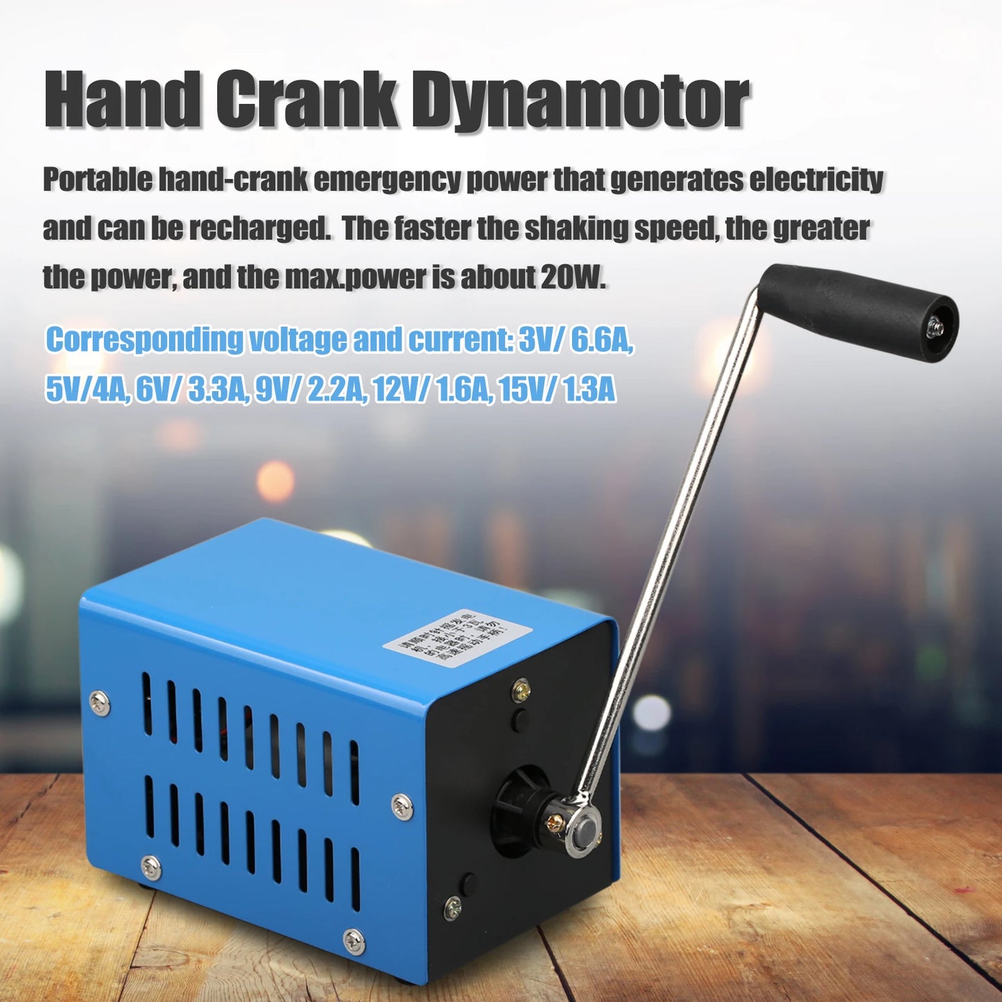 Emergency Hand Crank Dynamo