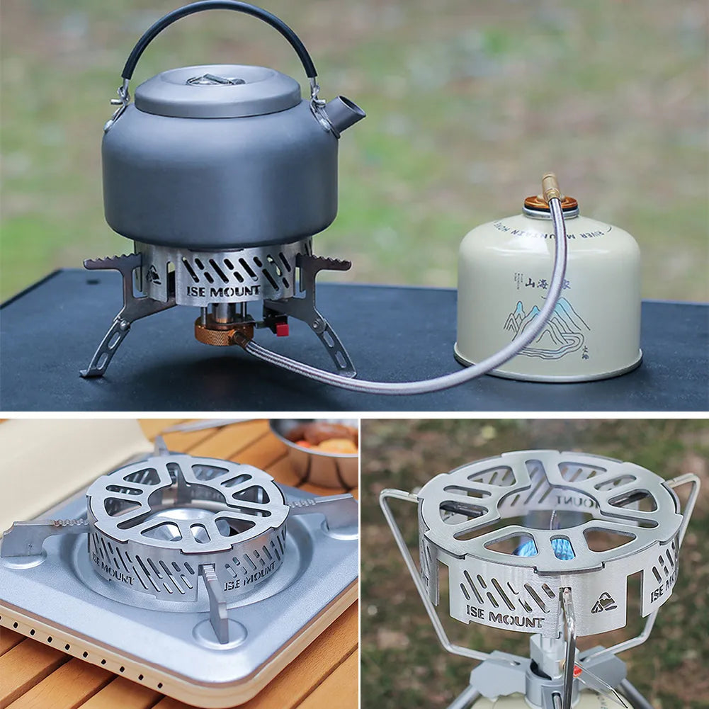 Outdoor Gas Stove Wind Shield Portable Stainless Steel Camping Stove Windproof Ring High-temperature Resistant Camping Accessory