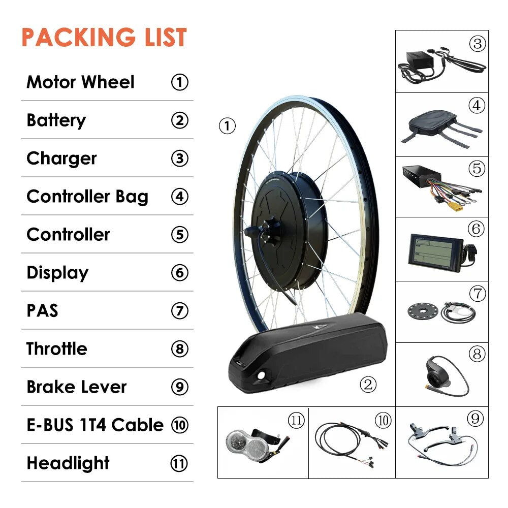 Ebike Conversion Kit with Battery 2000W 26"