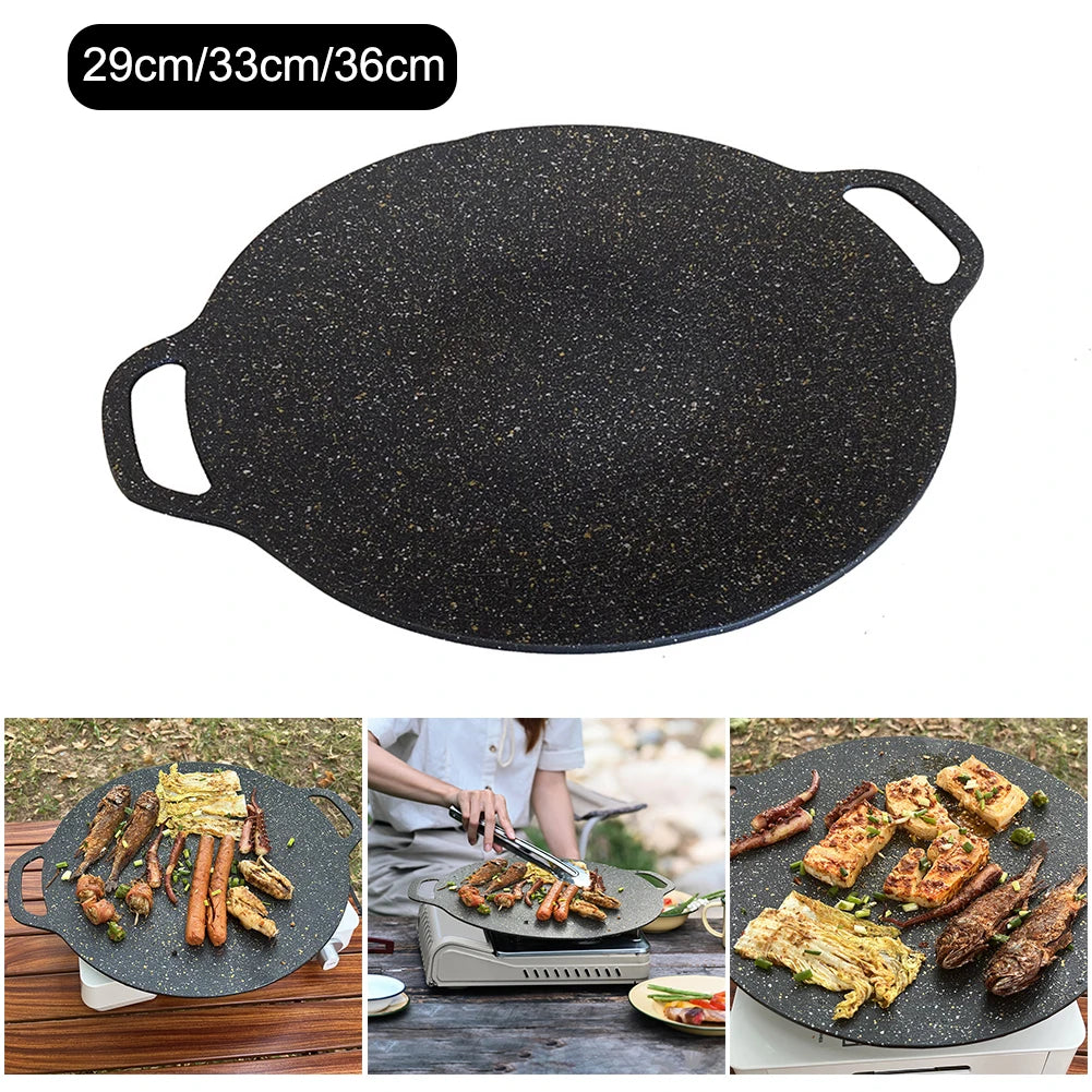 Korean Round Non-Stick Camping Barbecue Plate